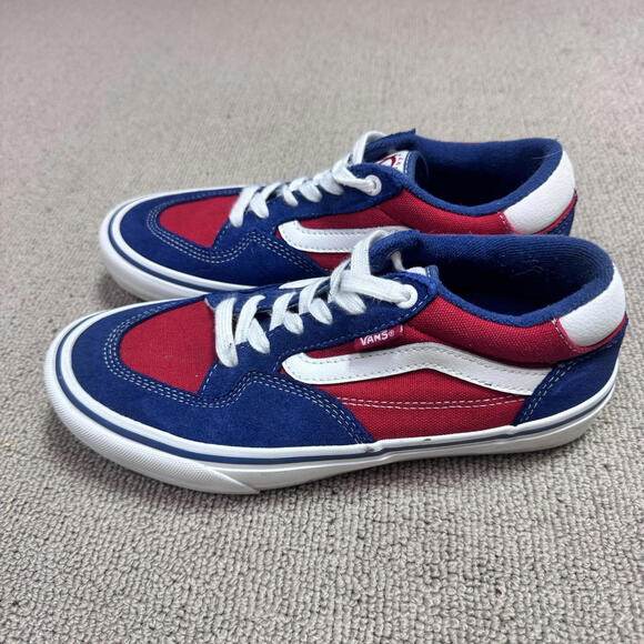 Vans Sneakers Red White Blue Lace Up Men’s Size 7 - Picture 3 of 11